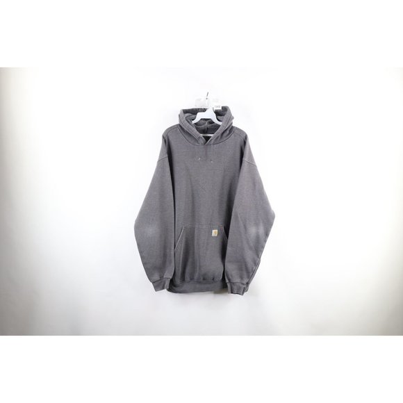 Carhartt Other - Vintage Carhartt Mens XL Distressed Spell Out Box Logo Hoodie Sweatshirt Gray